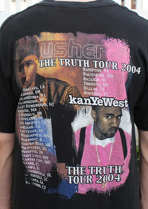 Usher THE TRUTH TOUR 2004 Tシャツ Lサイズ Vintage 2004 Kanye West Usher T Shirt Mens Medium Black The